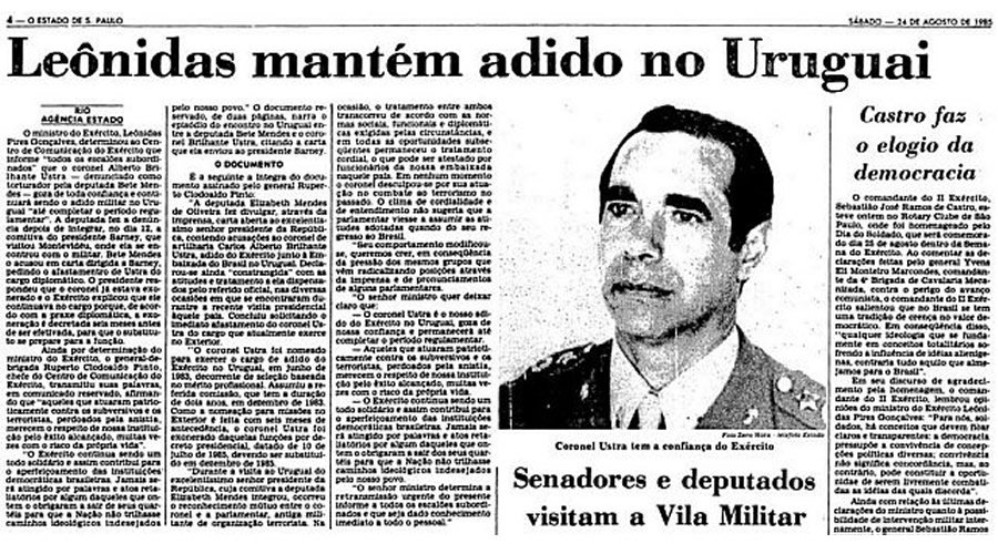 Atriz Bete Mendes, fui torturada por ele, em denuncia que levou Ustra a expulsão do exército por desonra Atriz Bete Mendes, fui torturada por ele, em denuncia que levou Ustra a expulsão do exército por desonra