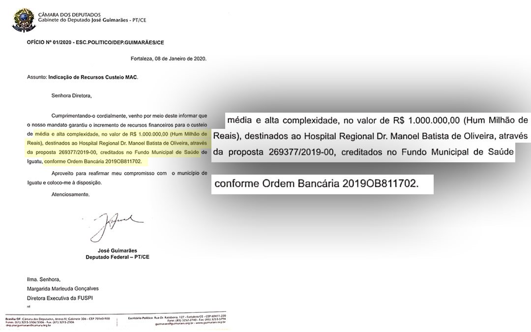 Marcos Sobreira desmente Ednaldo Lavor “foi Guimarães que mandou um milhão para o Hospital Regional de Iguatu”
